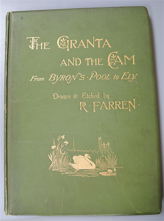 Farren, R - The Granta and the Cam, folio, green cloth, with 36 etchings, Cambridge 1881